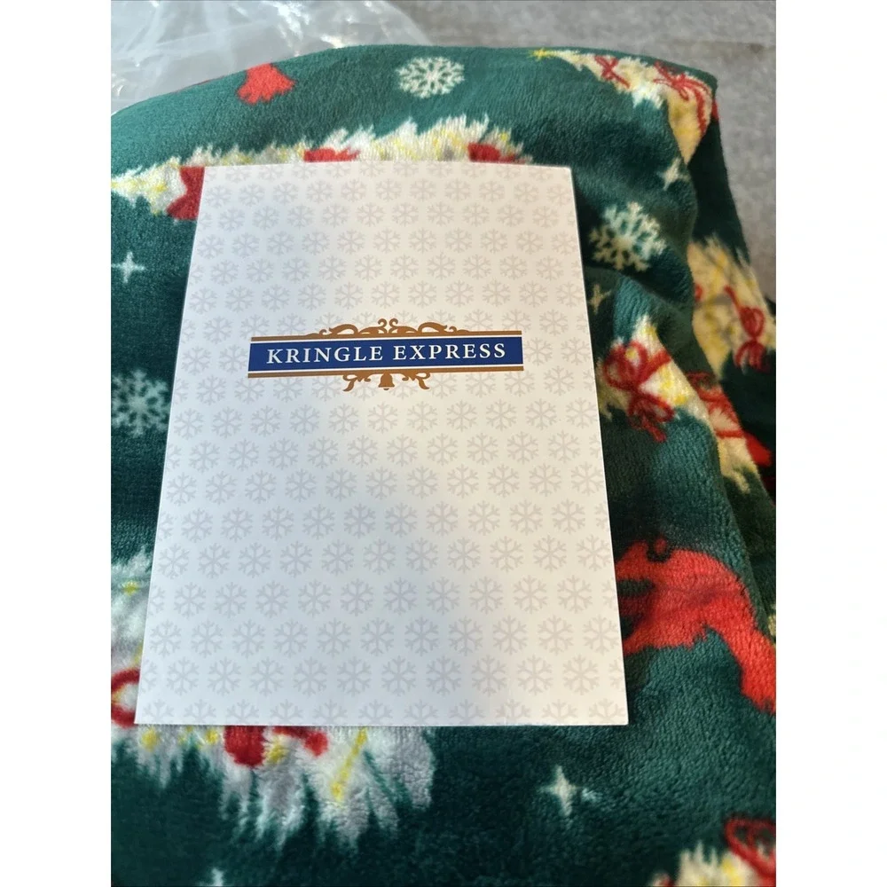 NEW Kringle Express 60x80 Cardinal‎ Trees Holiday Throw Blanket Printed Border